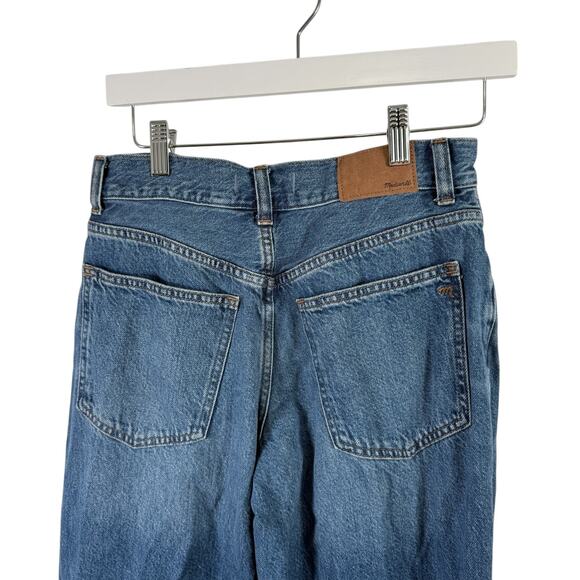 Madewell Superwide Leg Jeans Cuffed Fannin Wash Mid Rise Rigid Denim Womens 26P - Picture 6 of 10